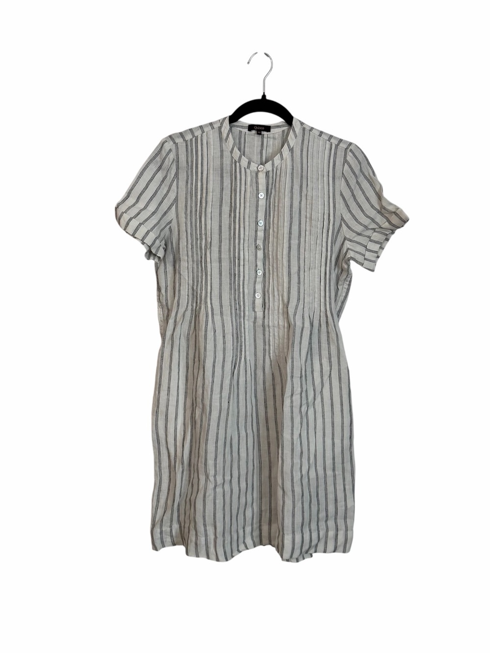 Quince Women’s 100% European Linen Short Sleeve Stripe Swing Dress Sz XS NWT